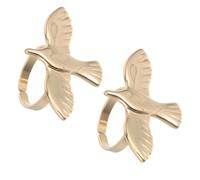MUCKLILY Anillos Abiertos Ajustables Ave de la Paz Acero Inoxidable Diseño Vintage Alas Juego de 2 Piezas Joyería para Mujer Símbolo de Armonía para Uso Diario y Eventos