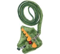 MUCKLILY Arnés de Correa Ajustable para Hurones y Mascotas Pequeñas, Chaleco Antiescape Verde Diseño de Dinosaurio, Correa Resistente y Ligera para Paseo Seguro Color Color Aleatorio