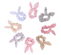 MUCKLILY Bandas Elásticas Cabello Orejas de Conejo y Lazos 8 Piezas Accesorios para Pelo de Niña Banda Elástica Lazo Colores Aleatorios Decorativas y Cómodas para Uso Color Aleatorio
