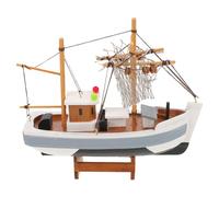 MUCKLILY Barco de Vela Decorativo de Madera Maciza Modelo Náutico Mediterráneo Pequeño para Decoración de Escritorio y Fiestas Temáticas Adorno Artesanal para Centro de Mesa y Ambiente