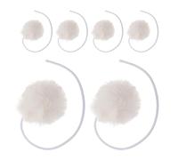 MUCKLILY Bolas Colgantes para Gatos 6 Piezas Beige, Juguetes Interactivos para Perseguir Mascotas, Recambio para Postes Rascadores de Sisal, Accesorios para Gatos de Interior