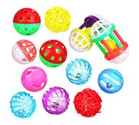MUCKLILY Bolas de Juguete para Pájaros 12 Piezas, Coloridas y Masticables para Loros y Periquitos, Accesorios para Jaulas Que Promueven Picos Saludables y Estimulan el Forrajeo en Aves