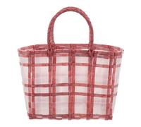 MUCKLILY Bolsa Transparente de Gelatina Pequeña Cesta Tejida de Plástico con Asas Bolsa Reutilizable para Compras y Playa Bolso Multiusos Ligero y Resistente Cesta Práctica para