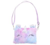 MUCKLILY Bolso Bandolera de Felpa Mini Bolso Portátil y Fácil de Llevar Diseño de Unicornio para Niñas Adecuado para Uso Diario y Compras