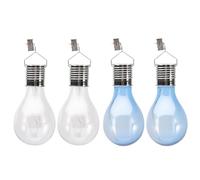 MUCKLILY Bombillas Solares LED Colgantes Impermeables para Exteriores 4 Piezas 2 Cálido 2 Azul Transparentes Decoración para Jardín y Patio Luz Solar para Camping y Terrazas