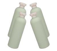 MUCKLILY Botellas Dispensadoras de Jabón Líquido para Manos y Champú, Pack 4 Unidades 400 Ml, Plástico Color Verde Aguacate, Recargables para Viaje y Baño