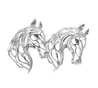 MUCKLILY Broche de Aleación Hueco de Caballo 2026, 2 Piezas, Pin de Solapa Plateado para Mujer y Hombre, Accesorio de Joyería del Zodiaco Chino para Traje y Decoración de Año