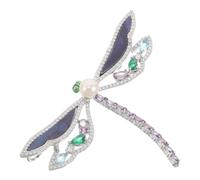 MUCKLILY Broche de Libélula Morada para Mujer Accesorio de Aleación Cristales Brillantes Broche de Solapa Elegante para Ropa Suéteres y Bufandas Joyería de Animal Sofisticada