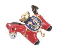 MUCKLILY Broche de Solapa Caballo Chino con Lingote Esmaltado, Pin de Zodíaco Vintage para Mujer, Accesorio para Chaquetas y Bufandas, Joyería de Broche Auspicioso para Año 2026