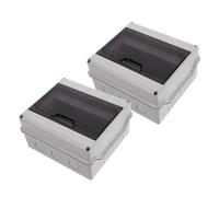 MUCKLILY Caja de Distribución Eléctrica Exterior Ip65 para Estación de Carga 8 Vías con Ventana Transparente y Riel Din Caja Protectora Resistente a Impactos Paquete de 2 Unidades