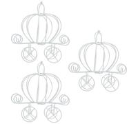 MUCKLILY Caja de Dulces para Fiesta de Bodas 3 Unidades Caja de Hierro Diseño de Carruaje de Calabaza para Regalos y Recuerdos Adecuado para Cumpleaños y Shower