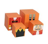 MUCKLILY Cajas Apilables para Navidad Cajas Nido Decorativas para Regalos de Papá Noel Contenedores Apilables para Globos de Almacenamiento para Decoraciones de Fiesta