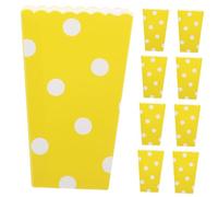 MUCKLILY Cajas De Palomitas De Maíz De Papel 24 Unidades, Diseño De Puntos Amarillos, Material Seguro, Para Fiestas y Noches De Cine, Envases Prácticos Para Snacks y Dulces