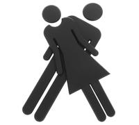 MUCKLILY Cartel de Baño Inoxidable para Hombres y Mujeres Señalización de Aseos Negros Letreros Autoadhesivos Modernos para Negocios Durabilidad y para Baños Públicos y Privados