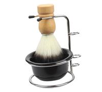 MUCKLILY Cepillo de Afeitar Suave con Soporte de Acero Inoxidable y Bol para Espuma Kit Práctico para Hombre Burbujas para Afeitado y Regalo
