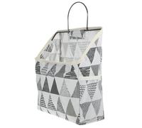 MUCKLILY Cesta Colgante de Almacenaje de Algodón y Lino Resistente y Práctica Organizador Multifuncional para Cocina Dormitorio y Baño Diseño Moderno Gris con Patrón