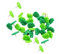 MUCKLILY Chinchetas y Marcar Mapas 30 Unidades en Forma de Hoja Verde de Resina y Metal, para Colgar en Actividades de y Geografía