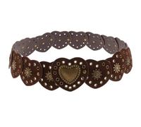 MUCKLILY Cinturón Ancho Estilo Western para Mujer con Tachuelas y Disco Decorativo Ajustable Cuero Sintético Marrón Cinturón Bohemio Vintage para Jeans y Atuendos Casuales