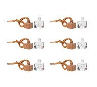MUCKLILY Colgante de Perfume para Coche que Relaja Cuerpo y Espíritu 6 Botellas de Vidrio y Tapa de Madera de Haya Decoración Creativa para Interior de Coche