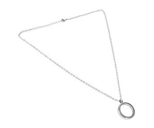 MUCKLILY Colgante Medallón Redondo Acero Inoxidable 25mm con Caja de Cristal Transparente y Cadena, Diseño Tornillo Abierto para Diy, Amuleto de Foto Flotante Adecuado para Regalos Bodas