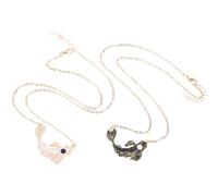 MUCKLILY Collar de Peces Koi para Parejas 1 Par de Collares a Juego Aleación Resistente Decoloración Diseño Creativo de Pez Tai Chi Negro y Obsequio Romántico para Novia y