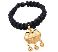 MUCKLILY Collar para Perro y Gato con Candado Dorado Colgante y Cascabel Ajustable de Poliéster y Latón para Mascotas Pequeñas Varios Estilos
