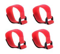 MUCKLILY Collares Antirruido para Pollos y Aves de Corral, Tirilla de Nailon Roja, Ajustable sin Ataduras, Pack de 4 Unidades, Suministro para Control de Canto en Granjas y Uso Doméstico