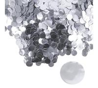 MUCKLILY Confeti de Fiesta Redondo Brillantina Plata 100 G (2x50 G) para Decoración de Bodas, Cumpleaños y Festivales, Adorno para Mesas y Globos, Confeti Navideño para Celebraciones