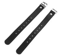 MUCKLILY Correas de Cuero Fácil Instalación y Desmontaje para Cesta de Bicicleta Infantil Accesorios Bici Negro, Ideales para Uso en Verano