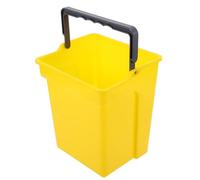 MUCKLILY Cubo Cuadrado De Plástico con Mango para Limpieza, Agua y Almacenamiento - Uso Doméstico O Comercial - Amarillo