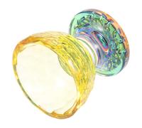 MUCKLILY Cuenco de Agua Budista Transparente para Ofrenda, Bol de Cristal para Templo, Tazón Compacto de Cristal Amarillo para Adoración y Rituales Religiosos