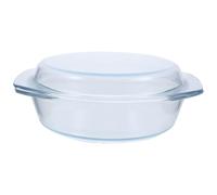 MUCKLILY Cuenco de Vidrio Redondo con Tapa para Microondas 17 Litros Utensilio de Cocina para Horno Recipiente de Vidrio Transparente Apto para Uso Doméstico y Conservación de Calor