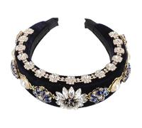 MUCKLILY Diadema Barroca Gemas para Mujer y Niña, 1 Unidad, Tamaño Único, Diseño Decorativo Flores, Estilo Palacio, Uso Diario y Eventos, Color Azul Detalles Brillantes