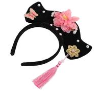 MUCKLILY Diadema China Vintage Dinastía Qing para Niñas Accesorio Tradicional Floral Rosa para Pelo Tocado Retro de Princesa China Antigua Adecuado para Hanfu y Disfraces Ligero y