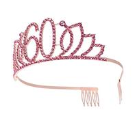 MUCKLILY Diadema de Cumpleaños Números Tiara Delicada Decoración para Tarta de Cumpleaños Accesorio Cabello para Mujeres y Niñas