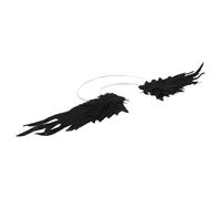 MUCKLILY Diadema de Halo para Mujer Alas y Luna Negra, Accesorio Ligero para Disfraz de Mujer, Tocado Artesanal para Carnaval, Fiesta y Cosplay, Decoración Elegante para Cabello
