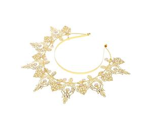 MUCKLILY Diadema de Perlas para Novia, Tocado Elegante para Bodas y Eventos, Estilo Clásico y Diseño Llamativo