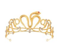 MUCKLILY Diadema de Serpiente para Novia Tiara Nupcial Dorada con Gemas de Imitación Diadema Ligera y Elegante para Boda Fiesta y Cumpleaños Accesorio de Cabello para Mujer