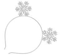 MUCKLILY Diadema Navideña Copos de Nieve Accesorio Cabello en Metal Diseño Festivo Blanco Diadema Unisex para Fiesta y Disfraz de Navidad