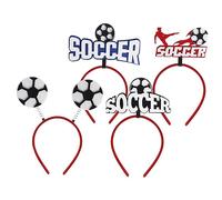 MUCKLILY Diademas de Fútbol para Animadoras, Accesorios Deportivos de Moda, Diademas Ligeras y Cómodas para Partido de Fútbol, Niña y Mujer, Pack 4 Unidades Diseños Soccer y Balón, Uso