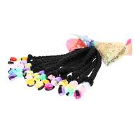 MUCKLILY Extensión de Cabello Trenzada para Niños Cuentas de Colores y Lazo, Coleta Postiza Infantil, Accesorio Ligero y Reutilizable para Fiestas y Cosplay