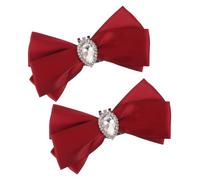 MUCKLILY Flor de Zapato de Lazo para Mujer Accesorios de Lujo para Tacón Adornos de Fiesta Lazo para Espectáculo y Escenario Decoración de Zapatos Joyas Rojas para Botas