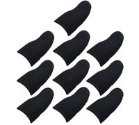 MUCKLILY Fundas para Dedos para Juegos Móviles, 10 Piezas Negras de Nylon y Tela de Plata, Antideslizantes y Transpirables para Mejorar la Experiencia Táctil