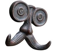 MUCKLILY Gancho de Pared de Hierro Fundido Perchero Forma de Barba Negro, Mural Decorativo Retro Vintage para Abrigos y Llaves, Estilo Rústico