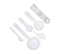 MUCKLILY Goniómetro Médico de 6 Piezas de Plástico Bordes Suaves Transportador Rotatorio de 360 Grados Regla Espinal Dedo para Fisioterapia y Medición Articular Precisa