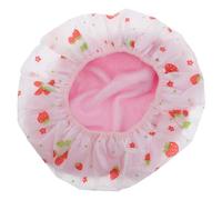 MUCKLILY Gorro de Ducha de Doble Capa Estampado de Fresa Elástico y Absorbente Talla Única para Secado Rápido del Cabello en Baño y Spa