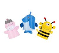 MUCKLILY Guantes Exfoliantes para Ducha Infantiles 3 Piezas Diseño de Animales Abeja Pingüino Unicornio Guante de Ducha Suave y Exfoliante Corporal para Limpieza Infantil y Baño