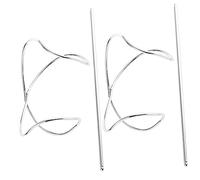 MUCKLILY Horquillas De Metal Plateadas Para Moños 2 Pcs, Tamaño Único, Antideslizantes, Accesorios Para Moños De Pelo Para Mujer, Uso Diario y Eventos