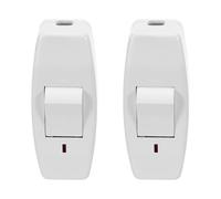 MUCKLILY Interruptor de Cable en Línea con Luz Indicadora LED 2 Piezas Plástico Resistente Compacto y Manual para Lámparas de Escritorio y Pequeños Electrodomésticos Uso Doméstico y