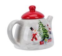 MUCKLILY Jarra de Leche Cerámica Navideña con Asa Portátil Tetera de Cerámica Nórdico para Té y Café Capacidad Grande para Desayunos y Meriendas